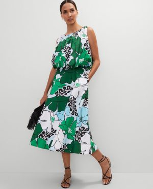 Petite Floral Tea Length Skirt