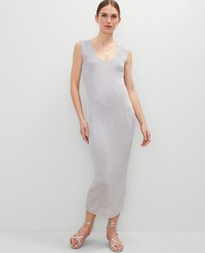 Scoop Neck Metallic Dress
