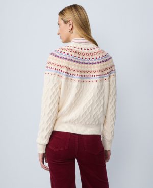 Weekend Collection Fair Isle Cable Sweater