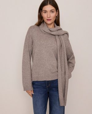 Petite Weekend Collection Scarf Sweater