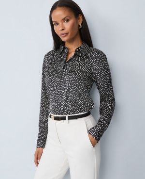 Dotted Satin Essential Shirt