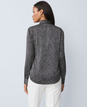 Dotted Satin Essential Shirt