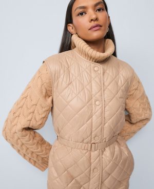Petite Weekend Collection Quilted Long Puffer Vest