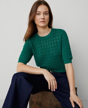 Wavy Stitch Wedge Sweater