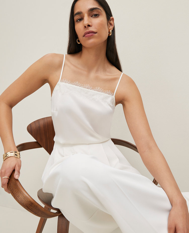 Lace Trim Square Neck Tank Top