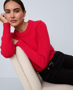 Shoulder Detail Crew Neck Sweater