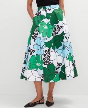 Floral Tea Length Skirt