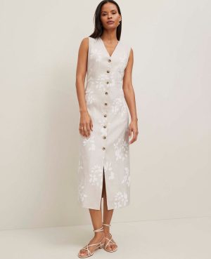 Petite Floral V-Neck Shirtdress