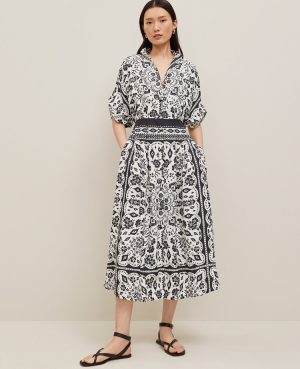 Petite Tiled Satin Button Dress