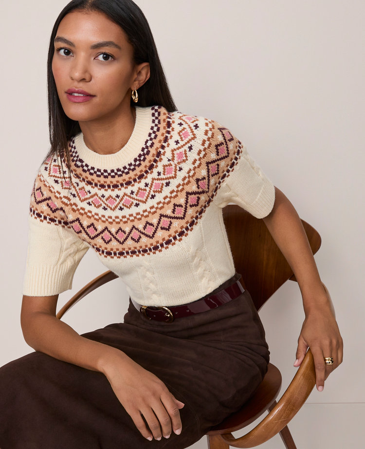Fair Isle Cable Sweater Tee