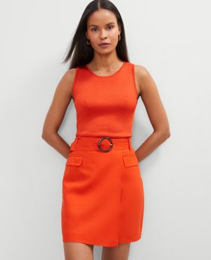 Petite Belted Wrap Skirt