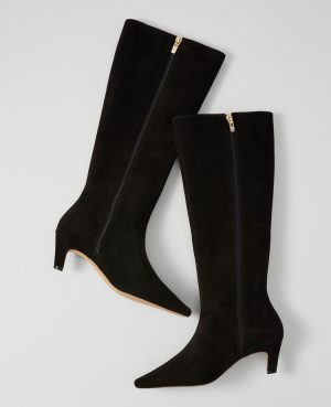 Skinny Heel Suede Tall Boot