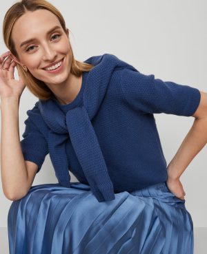 Petite Satin Pleated Midi Skirt