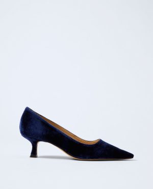 Velvet Kitten Heel Pump