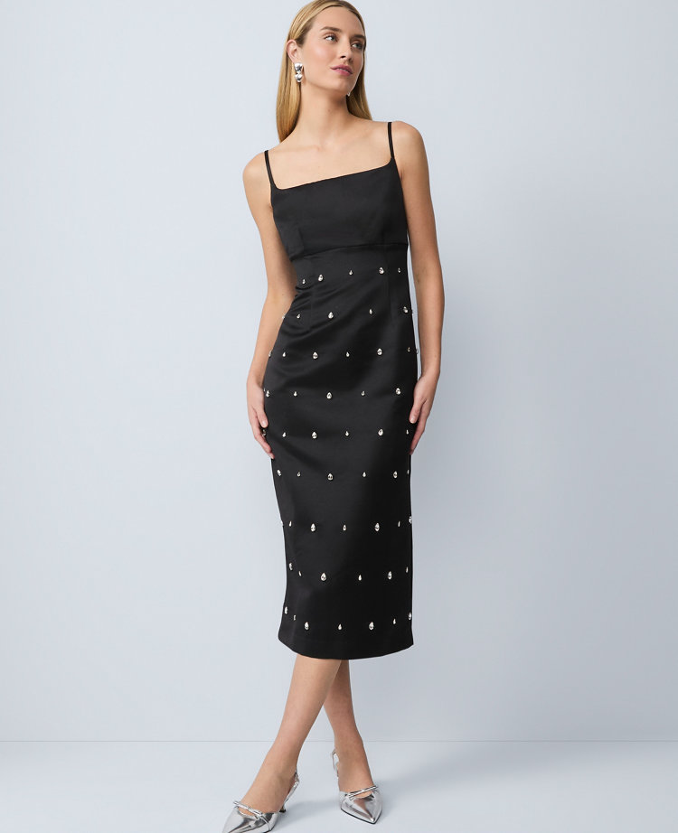 Petite Satin Sheath Dress