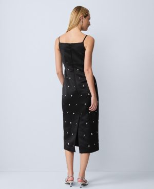 Petite Satin Sheath Dress