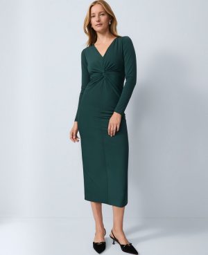 Petite V-Neck Knit Sheath Dress