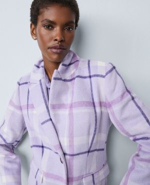 Petite Plaid Chesterfield Coat