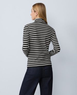 Petite Weekend Collection Striped Turtleneck Top