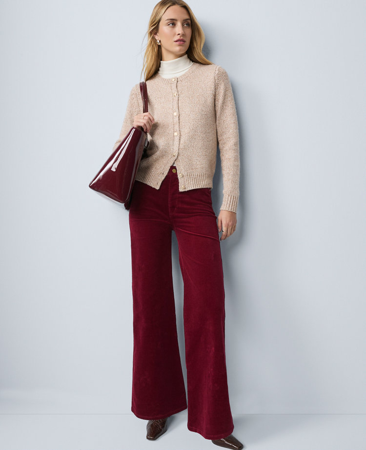 Petite Weekend Collection Wide-Leg Corduroy Pant