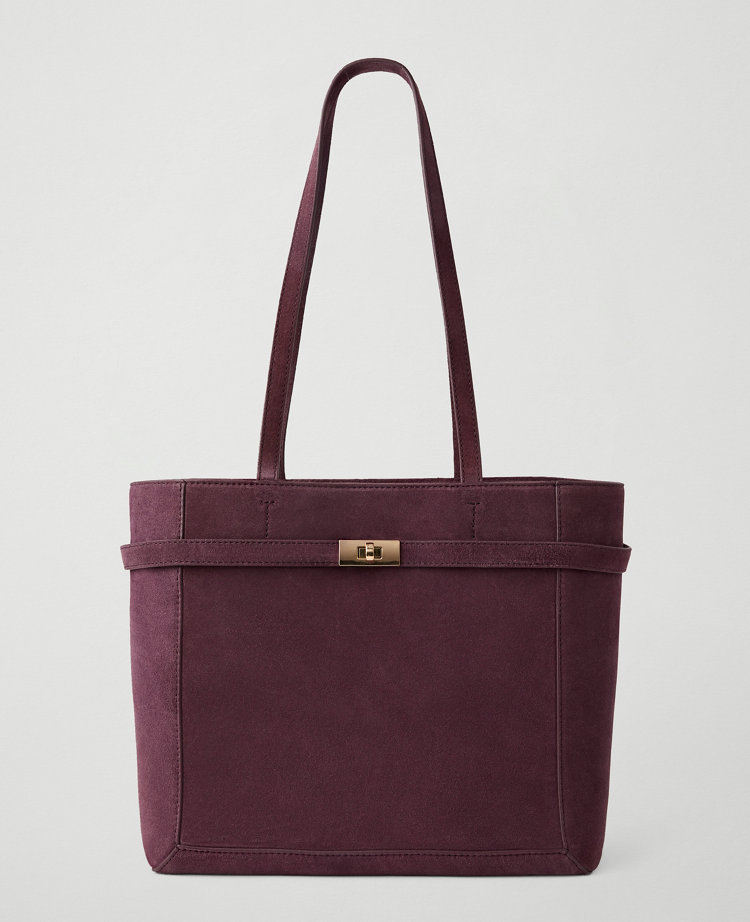 Suede Belted Tote