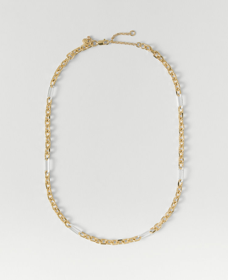 Mixed Metal Chain Link Necklace