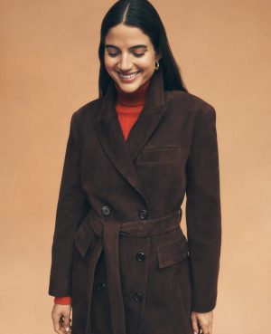 Studio Collection Suede Trench Coat
