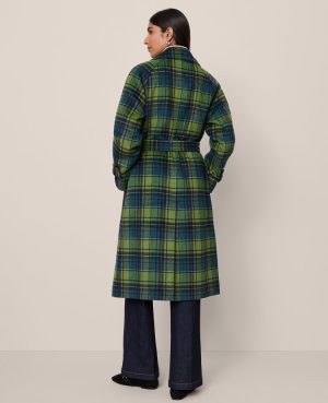 Plaid Trench Coat