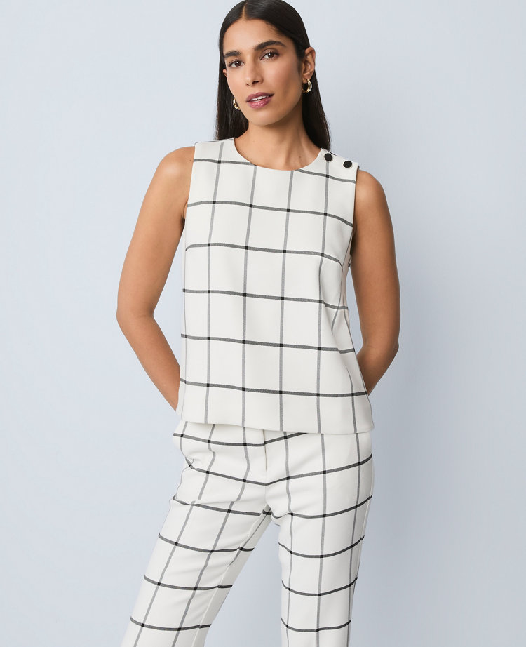 The Shoulder Button Top in Windowpane