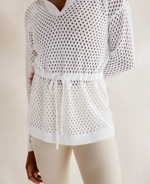 Haven Well Within Organic Cotton Linen Open Stitch Hoodie